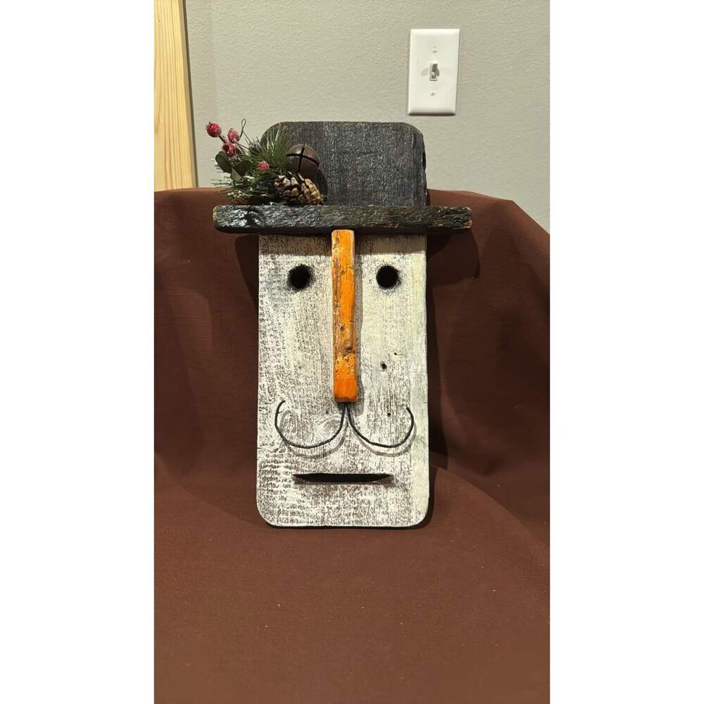 Primitive Country Rustic Winter Wooden Slat Snowman
